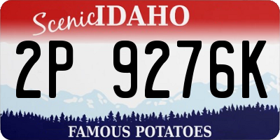 ID license plate 2P9276K