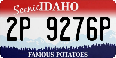 ID license plate 2P9276P