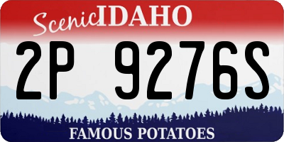ID license plate 2P9276S