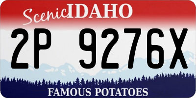 ID license plate 2P9276X