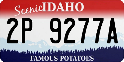 ID license plate 2P9277A