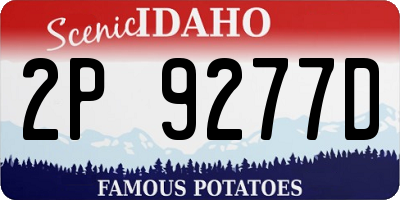 ID license plate 2P9277D