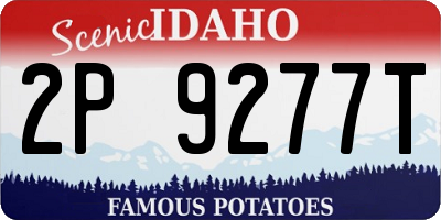 ID license plate 2P9277T