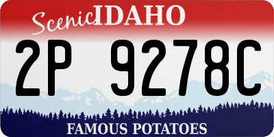 ID license plate 2P9278C