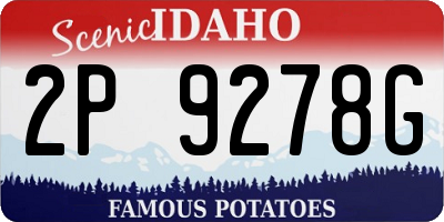 ID license plate 2P9278G
