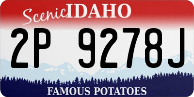 ID license plate 2P9278J
