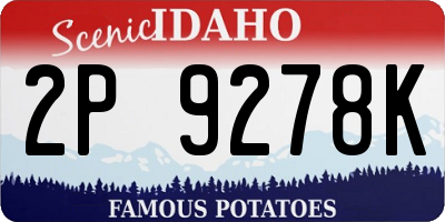 ID license plate 2P9278K