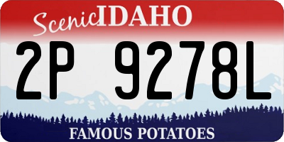 ID license plate 2P9278L