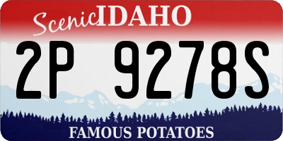 ID license plate 2P9278S