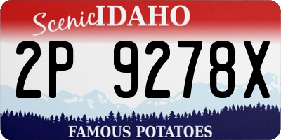 ID license plate 2P9278X