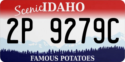 ID license plate 2P9279C