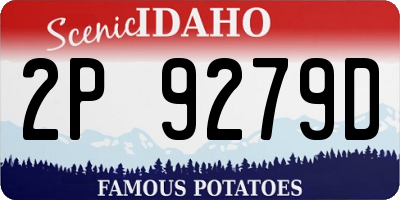 ID license plate 2P9279D