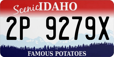 ID license plate 2P9279X