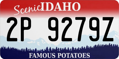 ID license plate 2P9279Z
