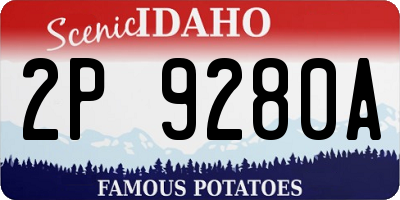 ID license plate 2P9280A
