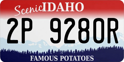 ID license plate 2P9280R