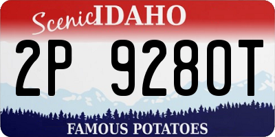 ID license plate 2P9280T