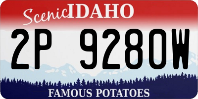 ID license plate 2P9280W