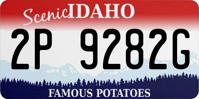 ID license plate 2P9282G
