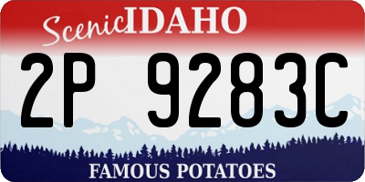 ID license plate 2P9283C