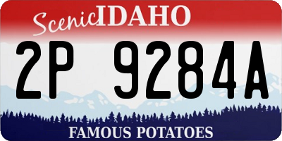ID license plate 2P9284A