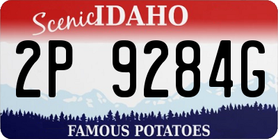 ID license plate 2P9284G