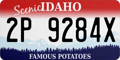ID license plate 2P9284X