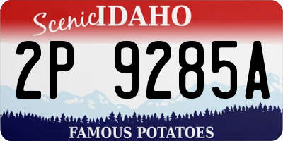 ID license plate 2P9285A