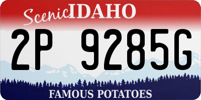 ID license plate 2P9285G