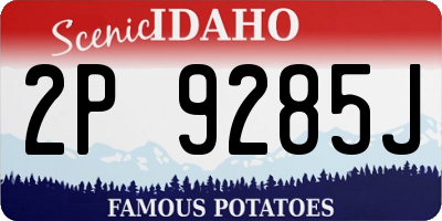 ID license plate 2P9285J