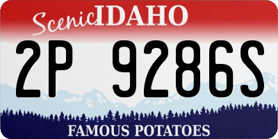 ID license plate 2P9286S