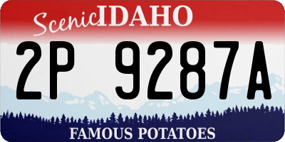 ID license plate 2P9287A