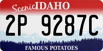 ID license plate 2P9287C