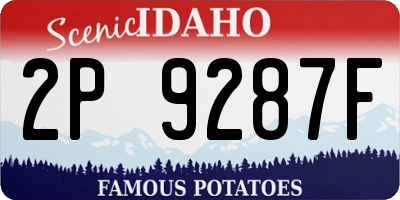 ID license plate 2P9287F