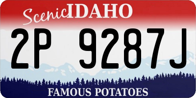 ID license plate 2P9287J