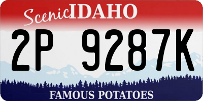 ID license plate 2P9287K
