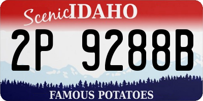 ID license plate 2P9288B