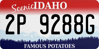 ID license plate 2P9288G