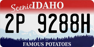 ID license plate 2P9288H