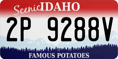 ID license plate 2P9288V