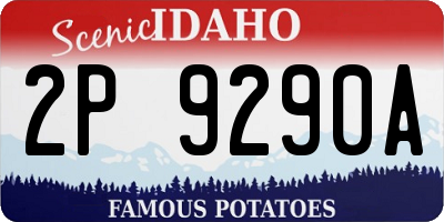 ID license plate 2P9290A