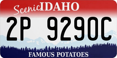 ID license plate 2P9290C