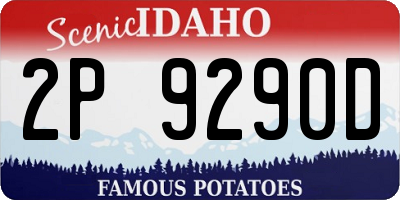 ID license plate 2P9290D