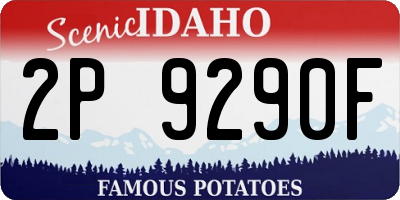 ID license plate 2P9290F