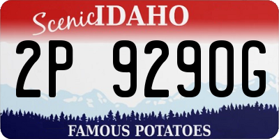ID license plate 2P9290G