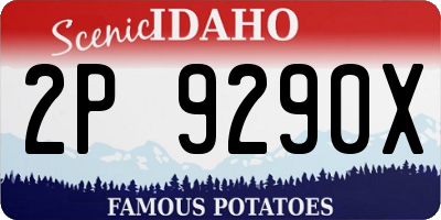 ID license plate 2P9290X