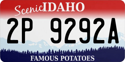 ID license plate 2P9292A