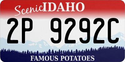 ID license plate 2P9292C