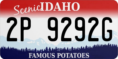 ID license plate 2P9292G
