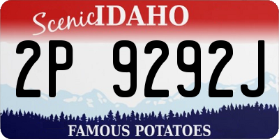 ID license plate 2P9292J